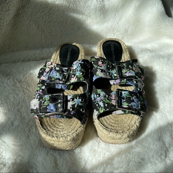 Rebecca Minkoff Women’s Jodi Slide Sandals,Black Flower - Picture 12 of 15